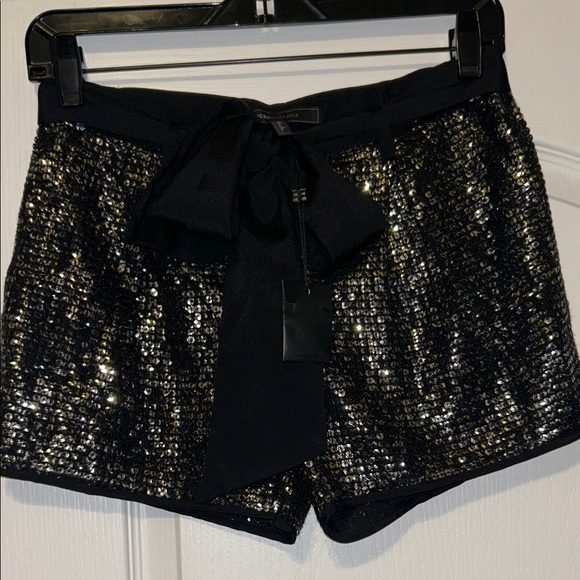 BCBGMaxAzria Pants - BCBGMaxAzria Black Sequin High Waist Shorts